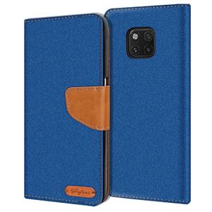 Handy Hülle Huawei Mate 20 Pro Tasche Wallet Flip Case Schutz Hülle Stoff Cover