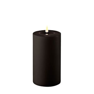 Deluxe HomeArt "Deluxe HomeArt LED Outdoor Kerze Stumpenkerze schwarz 7,5x12,5 cm für außen"