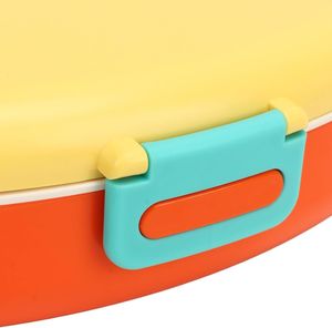 Lunchbox für Schüler, vierfache Frischhaltebox mit Schnallengriff, auslaufsicher, atmungsaktive Löcher, hitzebeständig, mit Löffel und Gabel(Blau)