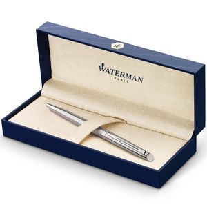 Waterman Hémisphère Kugelschreiber | Edelstahl mit Chromzierteile | Mittlere Spitze | Blaue Tinte | Geschenkbox