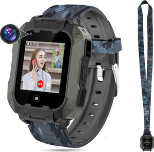 (Black) T28 Smartwatch pro děti, 4G bezpečné chytré hodinky, GPS tracker, SOS volání, kamera wifi pro děti, studenty ve věku 4 až 12 let, narozeninové dárky