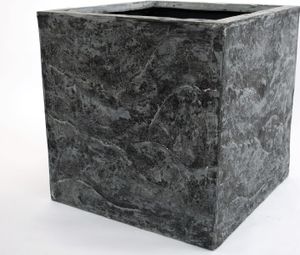 Elegant Einrichten | Pflanzkübel | Fiberglas | quadratisch | Stein-Optik | 70x70x70cm | anthrazit grau.