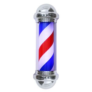 Barberpub Barbierstab klassisch weiß blau rot Barber Pole 75cm Drehen LED Birne L016B
