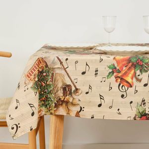 Muaré Christmas Sheet Music obrus z żywicy odpornej na plamy 250 x 140 cm