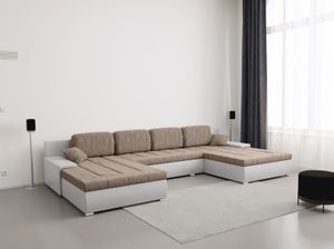 MEBLITO Ecksofa Eckcouch Big Sofa mit Schlaffunktion Torsy U Form Bettkasten Couch Sofagarnitur Automat DL