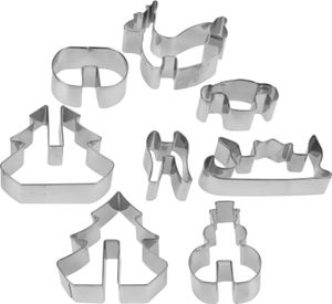 LA CUCINA Ausstechformen 3D-AUSSTECHER für Kekse Lebkuchen WEIHNACHTEN 8 Stück verschiedene Formen