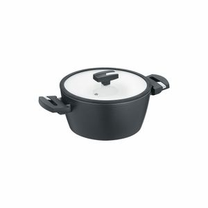 Kochtopf mit Glasdeckel 20 oder 24 cm, Aluminium, schwarz - Balance® Induction b.nature Kochtopf mit Glasdeckel 20 oder 24 cm, Aluminium, schwarz - Balance® Induction b.nature