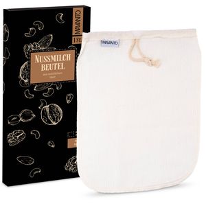 MAVANTO® Nussmilchbeutel Hanf 25 x 30 cm für selbstgemachte Mandelmilch, Hafermilch, Haselnussmilch & Säfte - wiederverwendbar & waschbar (U-Form, 1x Stück)