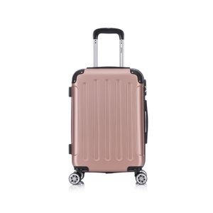Flexot® F-2045 Handgepäck Trolley Bordcase Koffer Reisekoffer Hartschale Doppeltragegriff mit Zahlenschloss Gr. M Farbe Rose-Gold