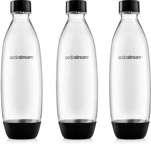 SodaStream Sada 3ks lahví Fuse Black, objem lahve 1 litr, elegantní tvar lahve, tlakuodolná lahev, vyrobeno ze zdravotně nezávadného plastu bez BPA