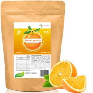 SANSEI Götterspeise Orange 350g bis zu 50 Portionen - Zuckerfrei, Glutenfrei, ohne Fett, keine Kohlenhydrate