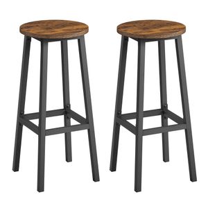 Barhocker, 2er Set, Barstühle, Küchenstühle mit Fußstütze 74cm