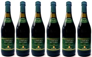 Lambrusco rosso dolce Gualtieri Dell`Emilia IGT (6 X 0,75 L) - Vino Frizzante - Roter Süßer Perlwein 7,5% Vol. aus Italien