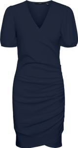 VERO MODA Blusen Kleid Midi Kurzarm Tunika Dress Knielang Gerippt VMELISA Größe: S