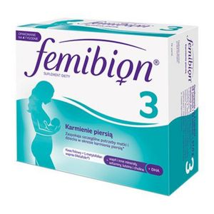 Femibion 3 Dojčenie 28 tabliet + 28 kapsúl Na 4 týždne Kyselina listová DHA Vitamín