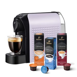 Tchibo Cafissimo "easy" Kaffeemaschine Kapselmaschine inkl. 30 Kapseln für Caffè Crema, Espresso und Kaffee, Powder Lavender