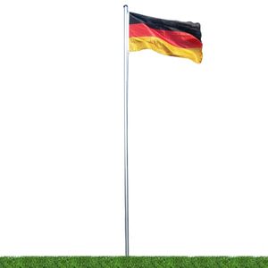 Alu Fahnenmast ca. 6 Meter mit Deutschland Flagge