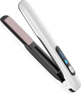 2 in 1 Lockenwickler,Mini Glätteisen,USB Glätteisen,Reiseglätter, weiß