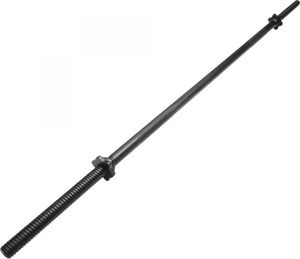 GORILLA SPORTS® Langhantelstange - 170cm, mit 2 Sternverschlüssen, 30mm, bis 200kg belastbar, Griff gerändelt, rutschfest, Chrom, Schwarz - Hantelstange, Langhanteln, Langhantel-Stange