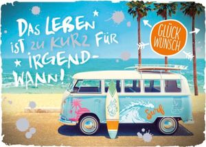DeCoArt A5 Grußkarte Bus Das Leben ist zu kurz für irgendwann