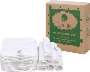 100 % Baumwolle Frottee wiederverwendbare Babytücher, (Flanell-Waschlappen 25er Pack - 15x15cm - Weiß), parfümfrei waschbar ultraweiche 100 % Baumwolle Frottee wiederverwendbare Babytücher, (Flanell-Waschlappen 25er Pack - 15x15cm - Weiß), parfümfrei waschbar ultraweiche