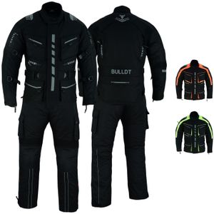 Herren Motorradkombi Textilien motorradjacke + Motorradhose inkl. Protektoren, Größe:60/4XL, Farbe:Schwarz