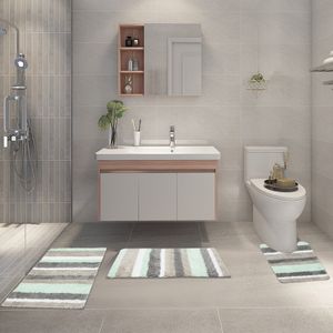3tlg Badematten Set rutschfeste weiche abwaschbare Duschmatten Toilettenmatten (maschinenwaschbar)