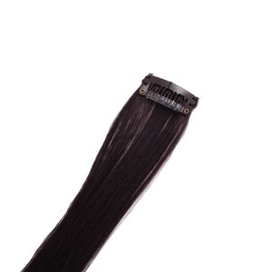 hair2heart Farebné clip in predĺženie vlasov pre deti, rovné Hightlight predĺženie zo syntetických vlasov - #850 modro-čierna, 60cm
