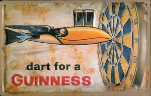 Blechschild Guinness Bier Dart for a Guinness Bier Toucan Vogel Dartscheibe nostalgisches Schild