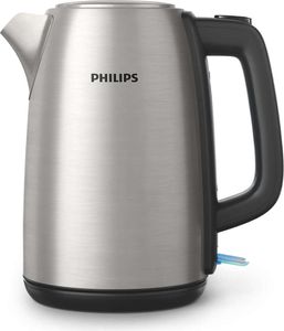Philips Wasserkocher Viva Collection, 1.7 L, Leuchtanzeige, Klappdeckel + Kontrollanzeige, Metall (HD9351/90)