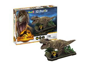 Revell Jurassic World Dominion 3D-Puzzle T-Rex - Jurassic World Trilogie, mit Dioramaplatte und 50 Teilen
