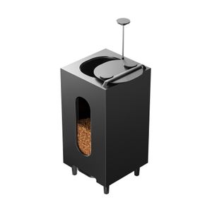 Trockenfutterspender Schwarz 20L Katze Hund Futterspender Futterautomat Schale 10209