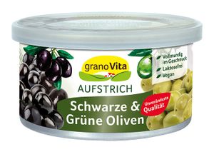 granoVita Veganer Brotaufstrich schwarze und grüne Oliven - 125g