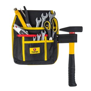 TOPEX Tasche für Werkzeuge, Monteurgürtel, 4 Fächer, Halter für Hammer