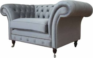 Fotel Chesterfield Sofa tekstylna Kanapa tekstylna Sofy Kanapy Salon szary