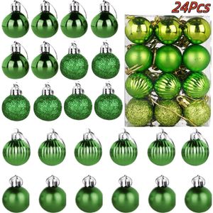 24 Stück Christbaumkugeln, Bruchsicherer Weihnachtsbaumschmuck, Weihnachtskugeln für Weihnachtsbaum, Grün