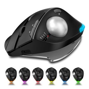 ZELOTES F-33 Trackball Maus kabellos Triple-Mode-BT für 2D/3D, bildschirmübergreifendes CAD-Zeichnen, PS RGB mit programmierbar einstellbar Mauswinkel