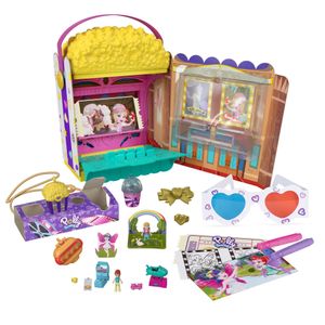 Hracia súprava Polly Pocket Popcorn Box s bábikami Polly a Purple a viac ako 15 prekvapeniami