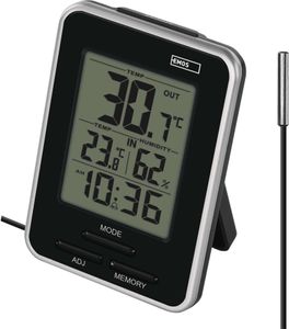EMOS Digitales Thermometer mit Außensensor, Innen- und Außenthermometer und Hygrometer, batteriebetrieben, E0121 EMOS Digitales Thermometer mit Außensensor, Innen- und Außenthermometer und Hygrometer, batteriebetrieben, E0121
