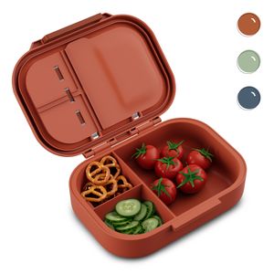 Schmatzfatz Lunchbox, Unterteilte Brotdose für Erwachsene & Kinder, Lunchbox mit Fächern, Bento-Box für Schule & Kita, BPA-Freie Schuldose Auslaufsicher & Spülmaschinenfest, Jausenbox Unterteilt