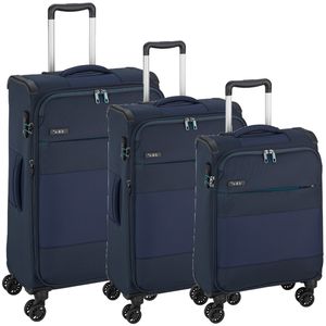 Extra Leicht TSA-Koffer 3er Set Reisekoffer Trolley Polyester Du Blau Bowatex