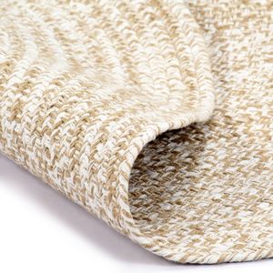 Prolenta Premium  Teppich Handgefertigt Jute Weiß und Braun 240 cm
