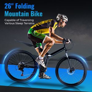 26" horská kola Skládací kolo pro mládež MTB Downhill Bike Racing Road Bike pro Unisex Black