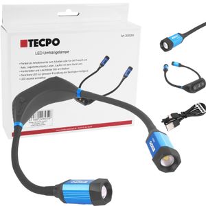 TECPO LED Umhängelampe 300 Lumen 6500K, 2.000mAh Li-lon Akku