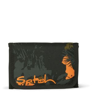 Satch Collection Peněženka Jurassic Jungle Green Olive Velká kapsa na mince a přihrádka na bankovky zcela skládací Průhledné okénko Peněženka 00956-90216-10