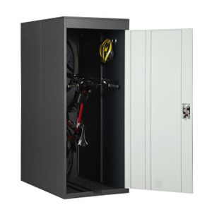 Fahrradgarage MCW-H66, Fahrradbox Gerätehaus Fahrradunterstand, abschließbar Metall  anthrazit-hellgrau
