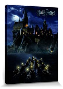 Harry Potter Poster Leinwandbild Auf Keilrahmen - Die Hogwarts-Schule Für Hexerei Und Zauberei (80 x 60 cm)