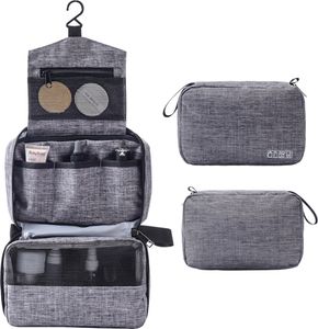 Tragbare Kulturtasche mit Haken zum Aufhaengen, Reisetasche fuer Toilettenartikel, wasserabweisende Kosmetiktasche, Reise-Make-up-Organizer, grosse Kapazitaet, Kultur-Organizer fuer Frauen und Maedchen