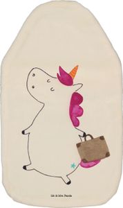 Mr. & Mrs. Panda Wärmflasche Einhorn Koffer - Weiß - Geschenk, Kinderwärmflasche, Gepäck, Wärmflasche mit Bezug, Einhörner, Wärmekissen, witzig, Unicorn, Einhorn Deko