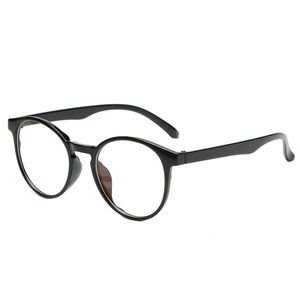 Retro-Brille mit blauem Licht, Uni, flach, Anti-Ermüdung, dekorative Brille, Schwarz
